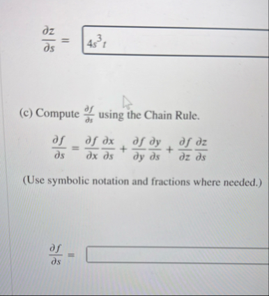 d e l z d e l s = ( c ) Compute d e l f d e l s