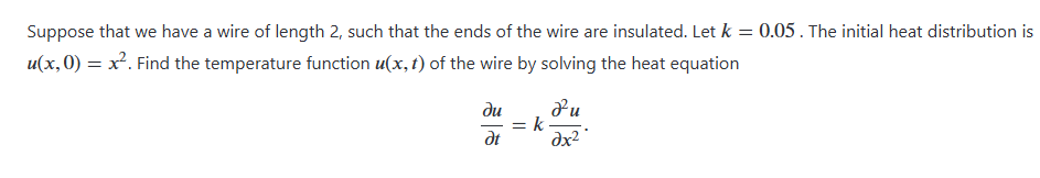 Suppose that w e have a wire o f length 2 , such