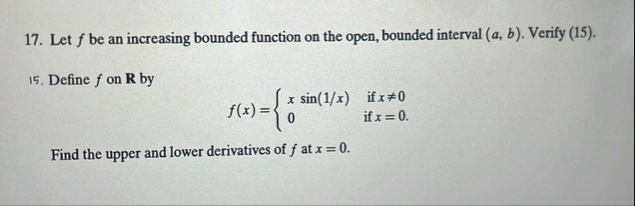 Let f be an increasing bounded function on the