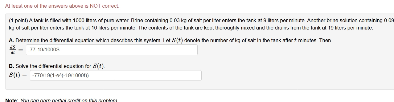 ( 1 point ) A tank is filled with 1 0 0 0 liters