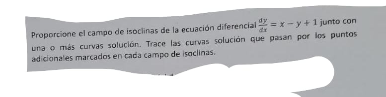 Proporcione el campo de isoclinas de la ecuaci n