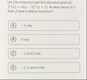 Let f be a function with first derivative given