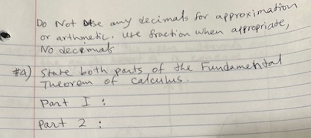 Do Not any decimals for approximation or