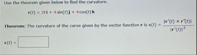 Use the theorem given below to find the