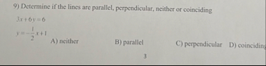 Determine if the lines are parallel,