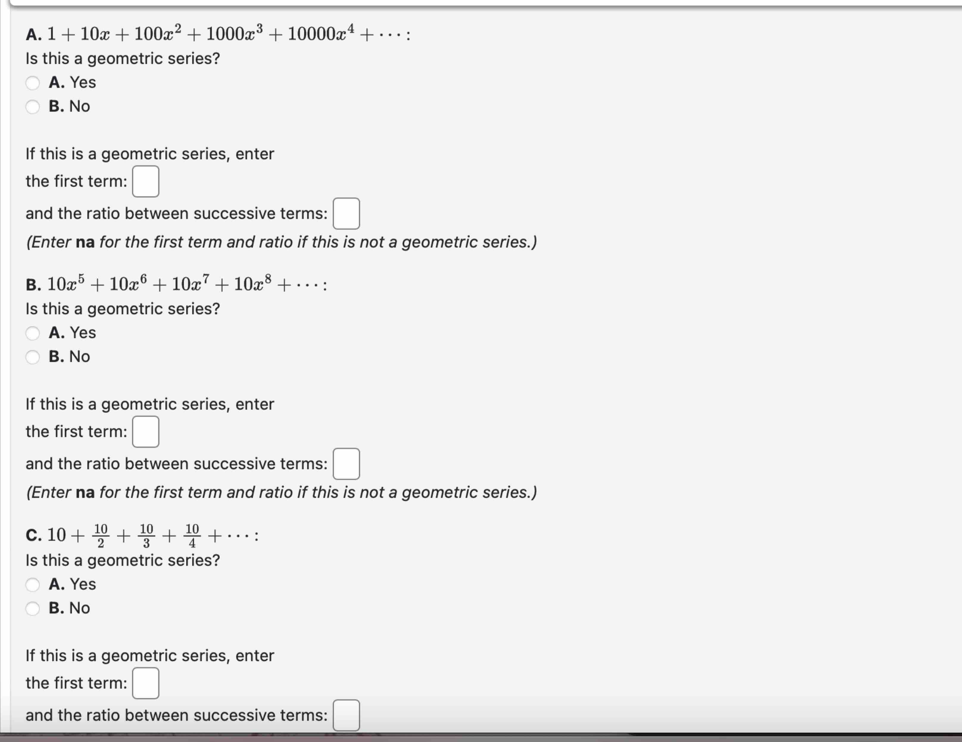 A . 1 + 1 0 x + 1 0 0 x 2 + 1 0 0 0 x 3 + 1 0 0 0