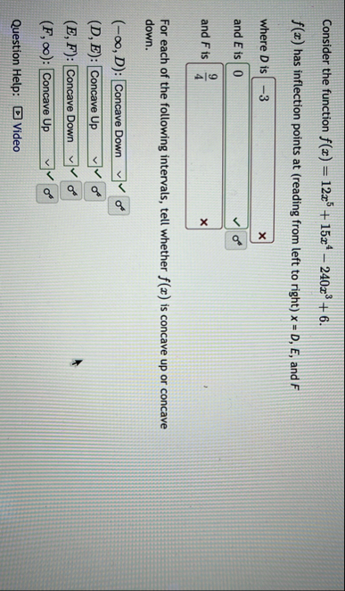 Consider the function f ( x ) = 1 2 x 5 + 1 5 x 4