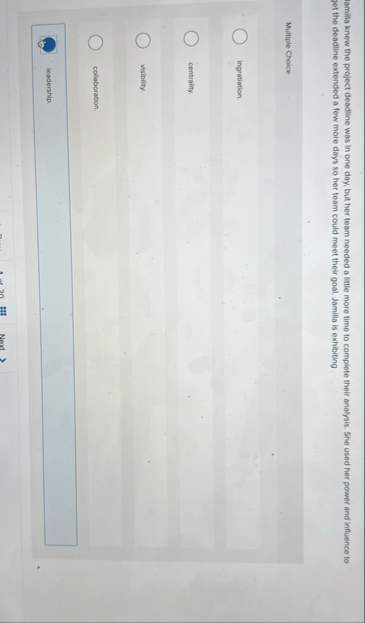 lamilia knew the project deadline was in one day,