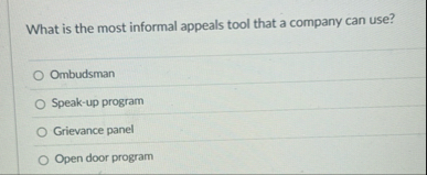 What is the most informal appeals tool that a