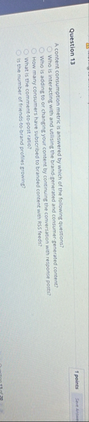 Question 1 3 ? 1 points Seref Arsent A content