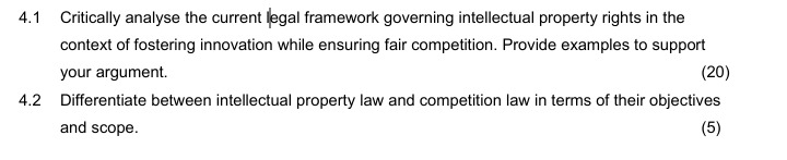 4 . 1 Critically analyse the current legal