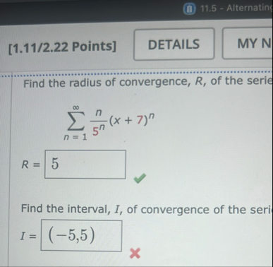 1 1 . 5 - Alternatin [ 1 . 1 1 / 2 . 2 2 Points ]