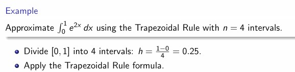 Example Approximate 0 1 e 2 x d x using the