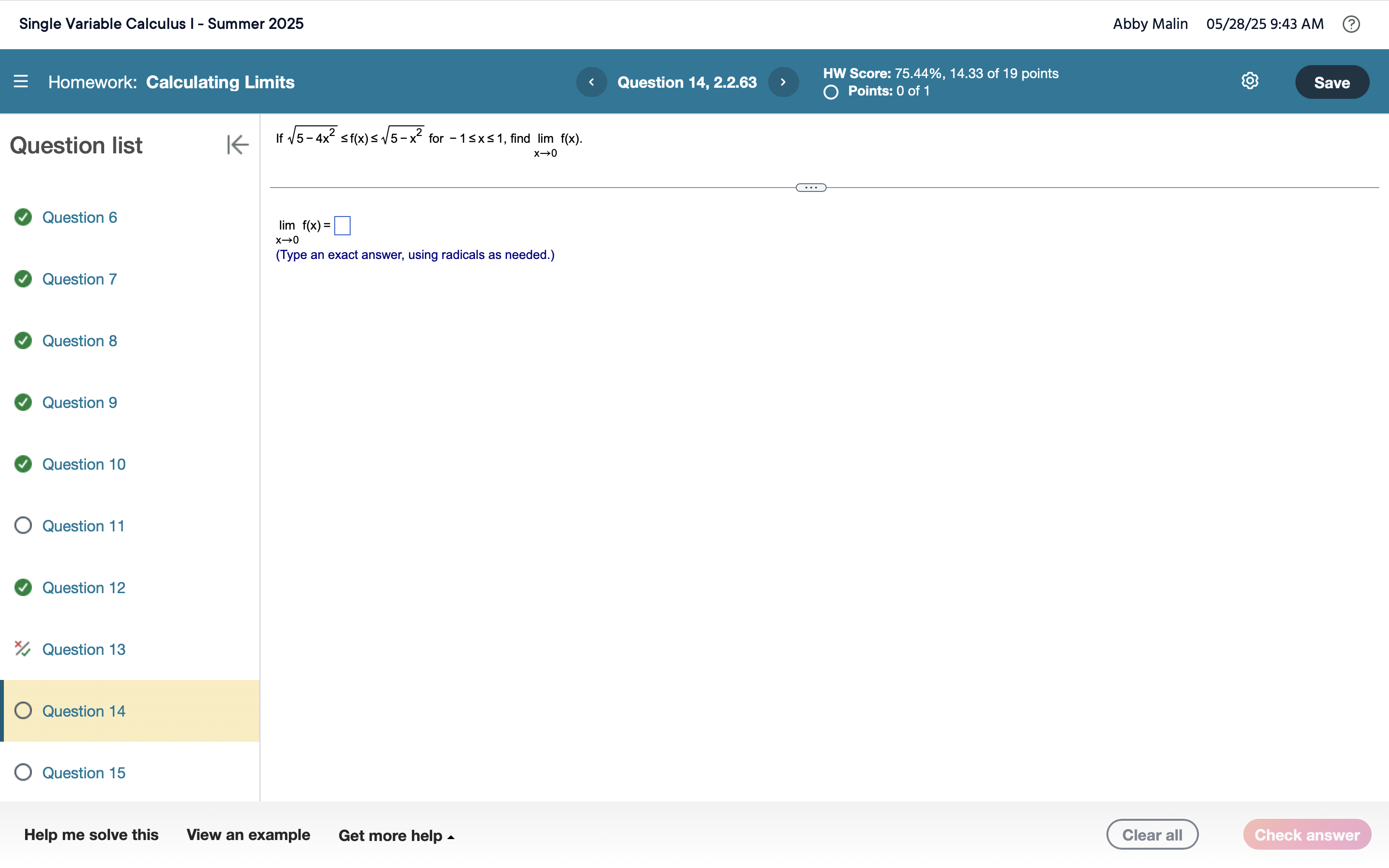 I f 5 - 4 x 2 2 f ( x ) 5 - x 2 2 for - 1 x 1 ,