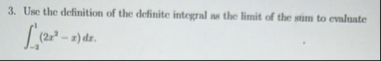 Use the definition of the definite integral as