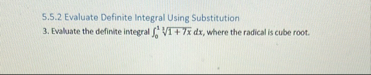 5 . 5 . 2 Evaluate Definite Integral Using