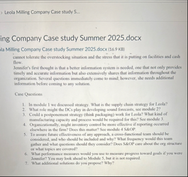 Leola Milling Company Case study S . . . ing