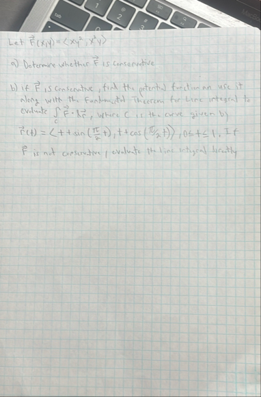 Let vec ( F ) ( x , y ) = ( : x y 2 , x 2 y : ) a