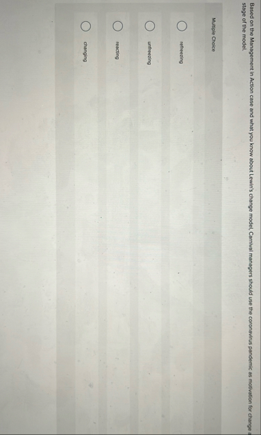 Based on the Management in Action case and what