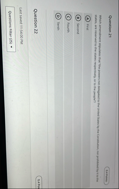 Question 2 1 Which amendment stipulates that "the