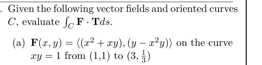 Given the following vector fields and oriented