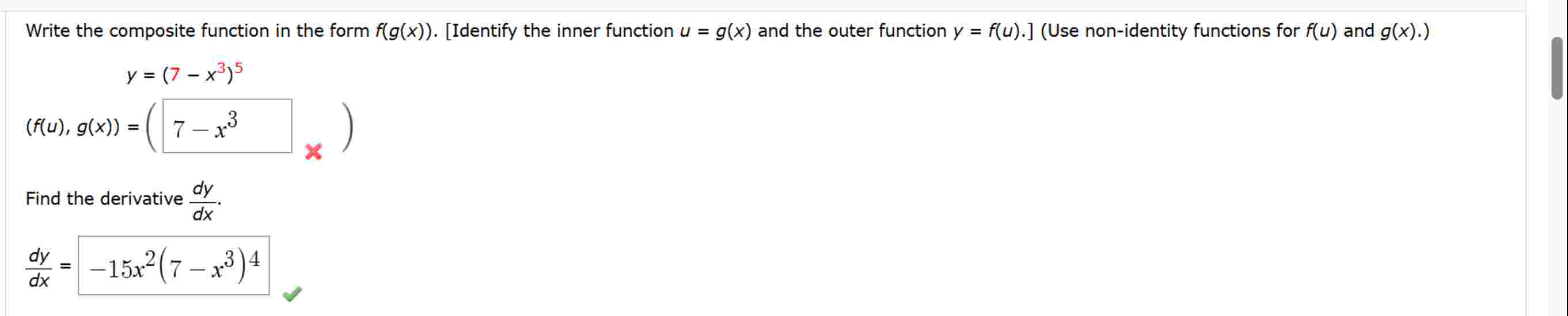 Write the composite function i n the form f ( g (