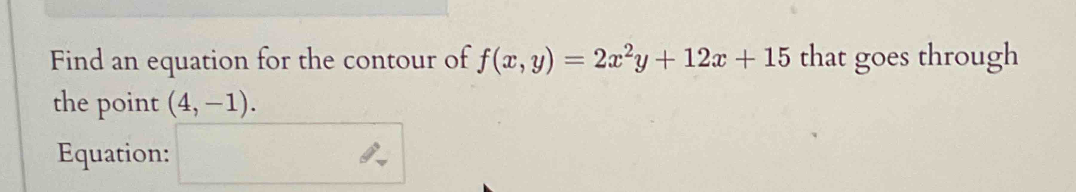 Find a n equation for the contour o f f ( x , y )