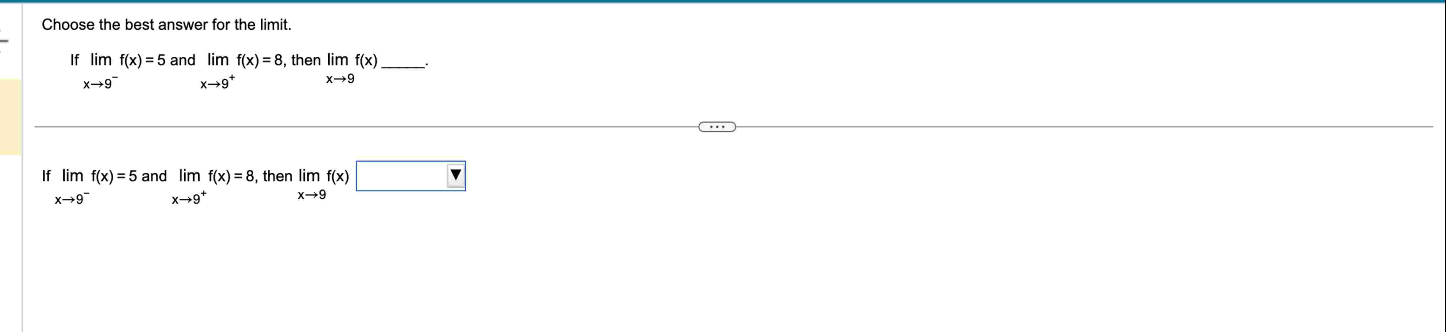 Choose the best answer for the l i m i t . I f