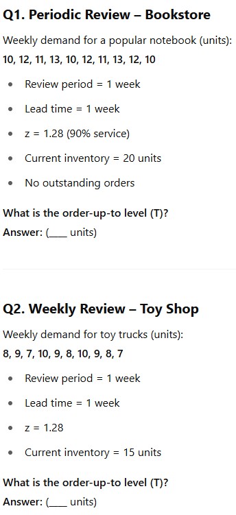 5 Determine the target inventory level for marker