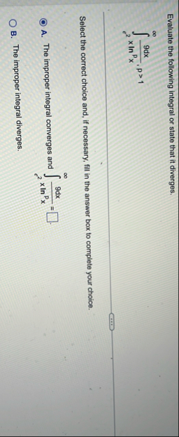 Evaluate the following integral or state that it