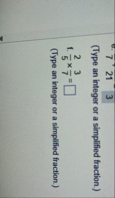 ( Type an integer or a simplified fraction. ) f .