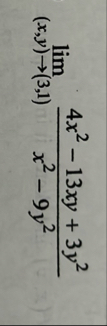 lim ( x , y ) ( 3 , 1 ) 4 x 2 - 1 3 x y 3 y 2 x 2