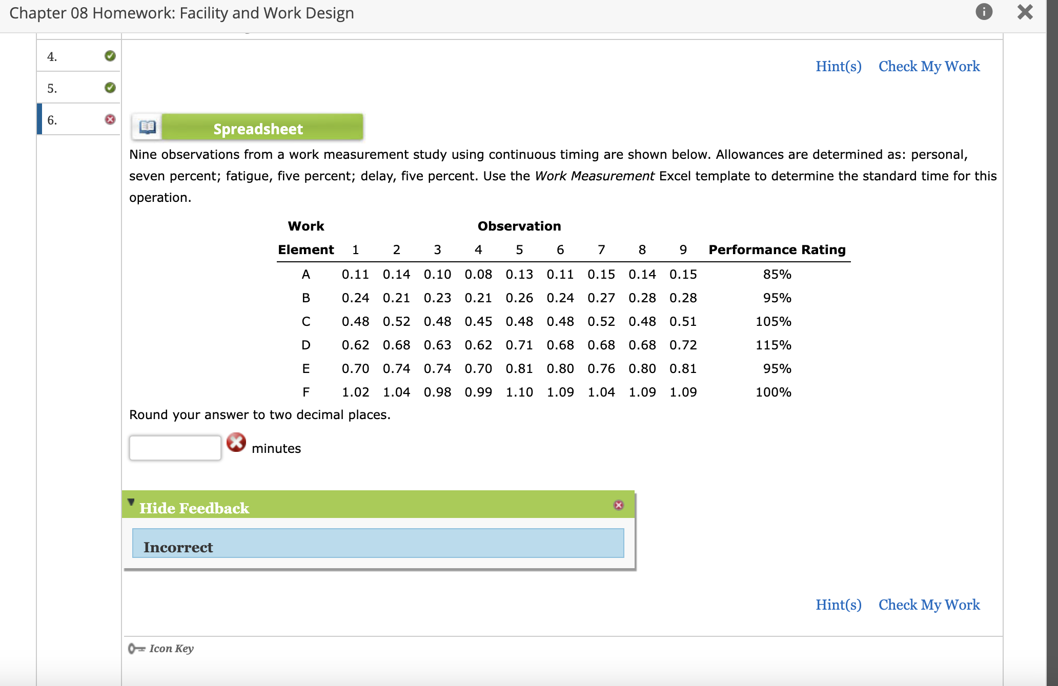 Chapter 0 8 Homework: Facility and Work Design