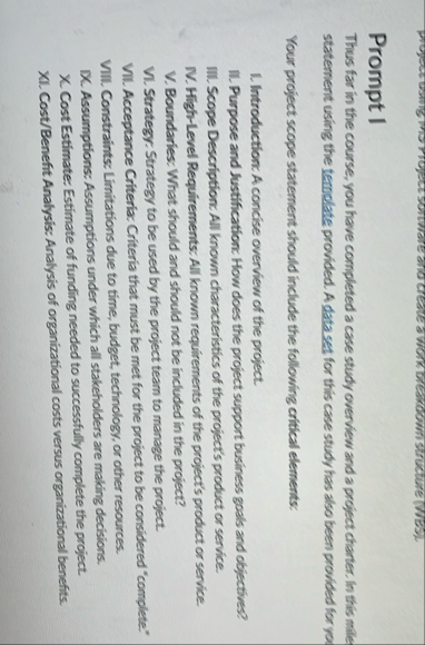 Prompt I Thus far in the course, you have