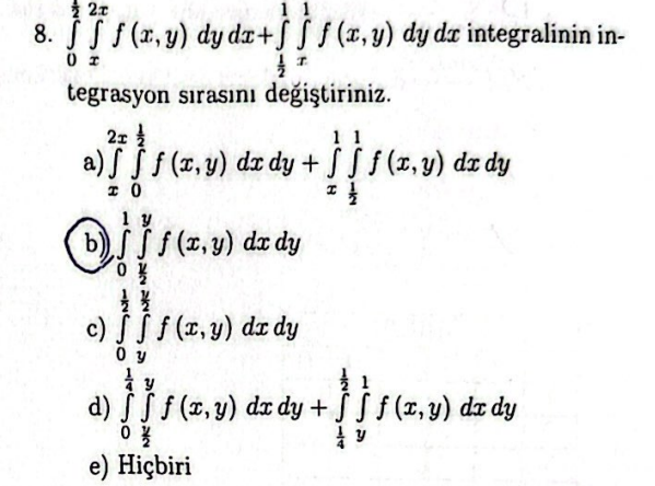 0 1 2 x 2 x f ( x , y ) d y d x + 1 2 1 x 1 f ( x