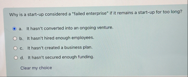 Why is a start - up considered a "failed
