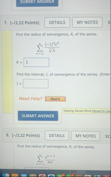 [ - / 2 . 2 2 Points ] Find the radius of