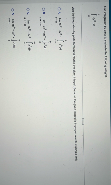 Use integration by parts to evaluate the
