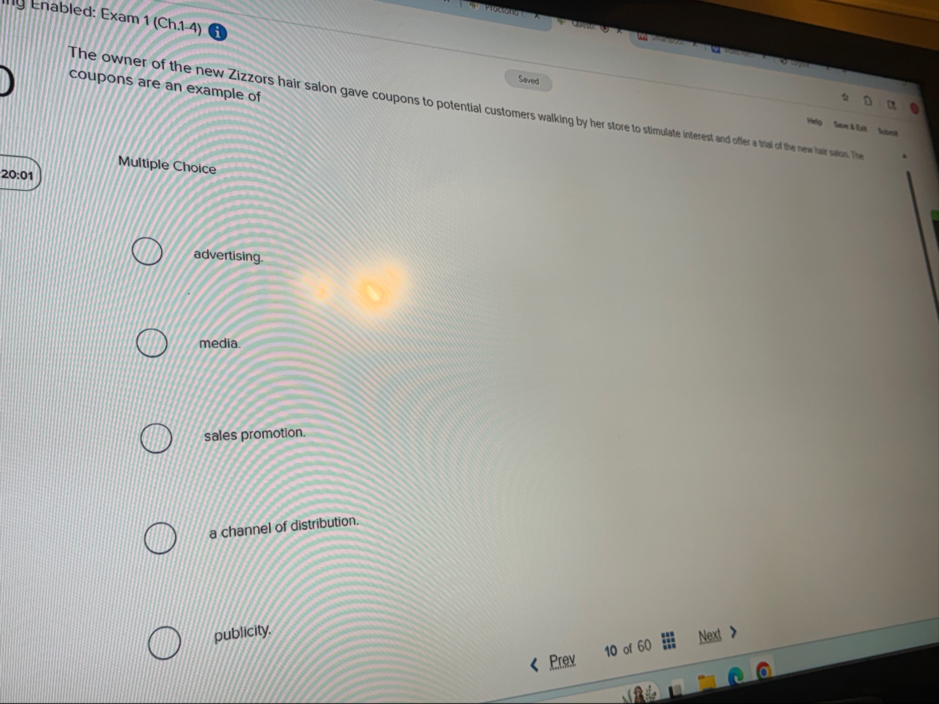 Enabled: Exam 1 ( Ch . 1 - 4 ) ( i ) The owner of
