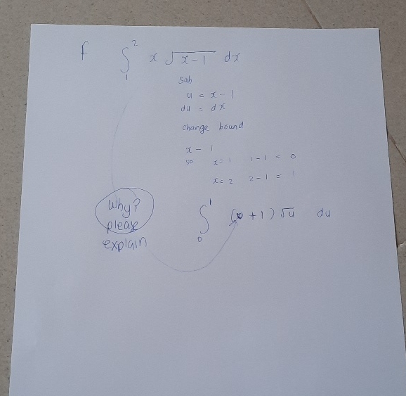 f 1 2 x x - 1 2 d x change bound x - 1 , s o x =