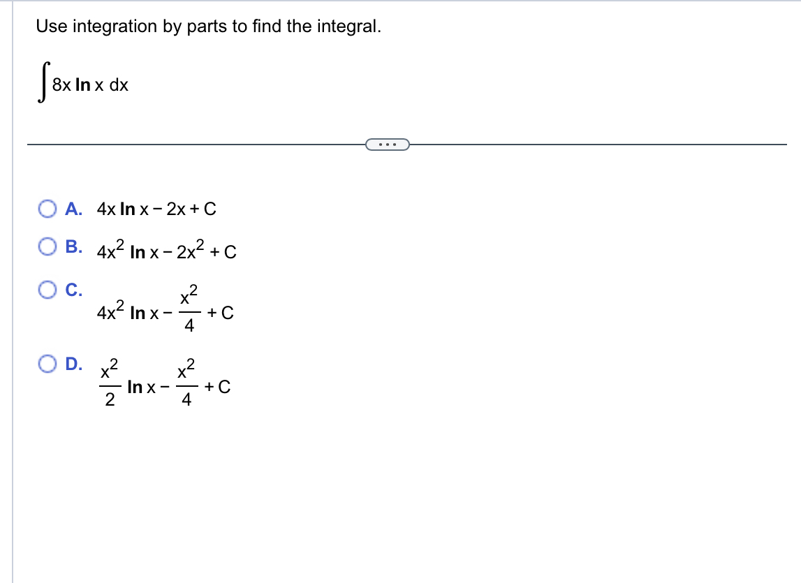 Use integration b y parts t o find the integral.