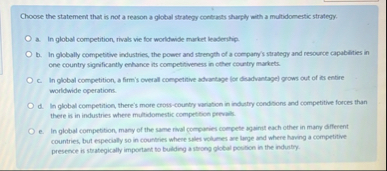 Choose the statement that is nor a reason a