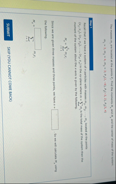 The masses m l are located at the points P r .