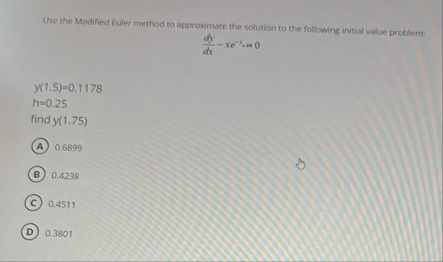 Use the Modified Euler method to approximate the