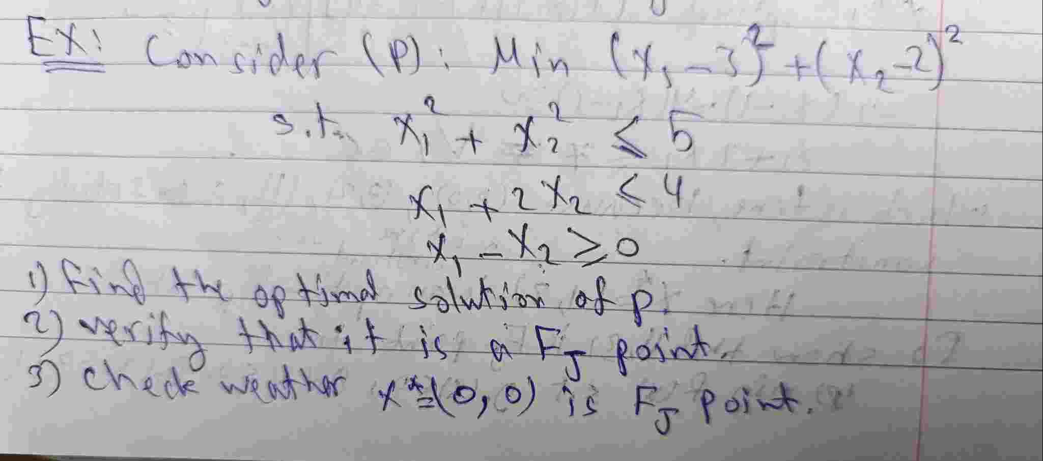 E x : Consider ( P ) : i n ( x 1 - 3 ) 2 + ( x 2