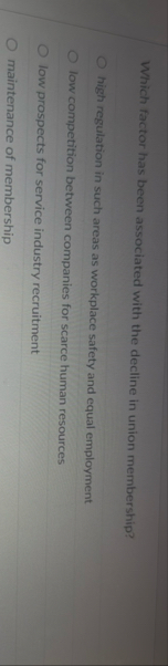 Which factor has been associated with the decline