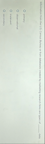 Information from the U . S . Census Bureau or