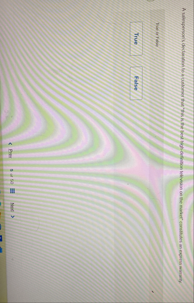 A salesperson's declaration to a customer that