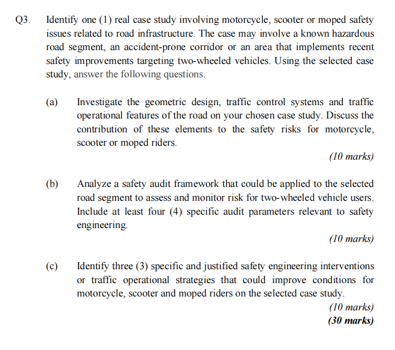 Q 3 . Identify one ( 1 ) real case study