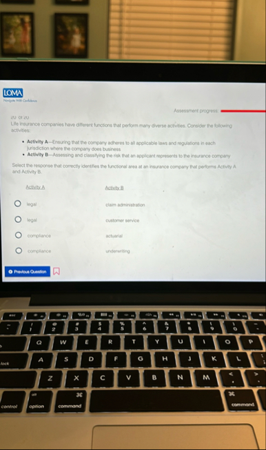 LOMA Assesumert progress: i N of ic Life inerane